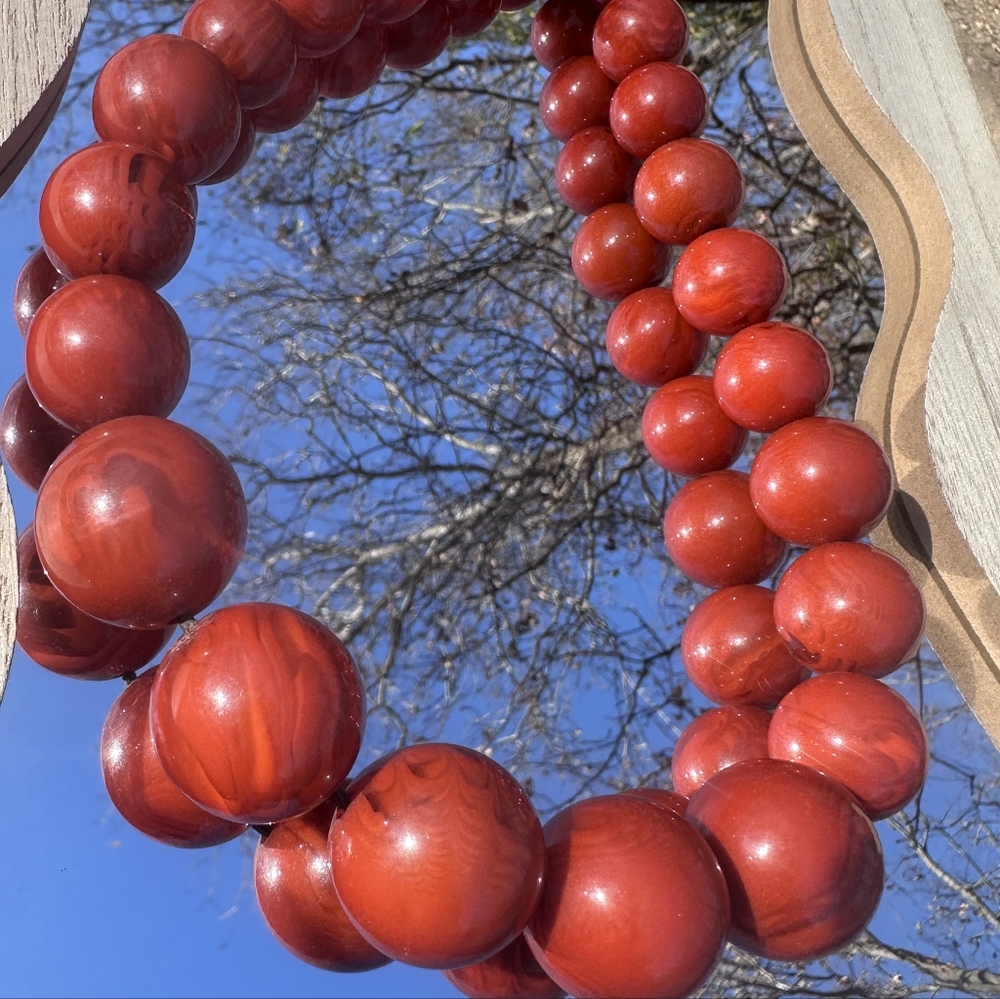 Bold Red Beaded Necklace
